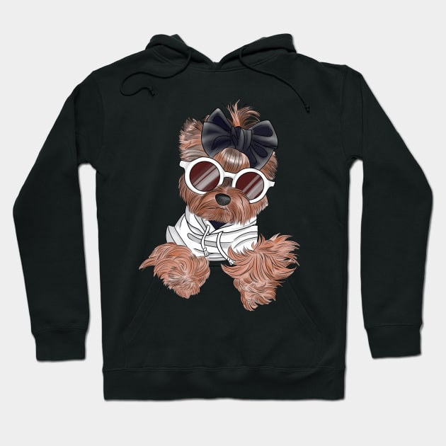 Cute stylish yorkie Hoodie by Kuchinska design